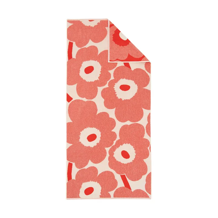 Asciugamano bagno Marimekko Unikko 70x150 cm - Off white-arancione rosso - Marimekko