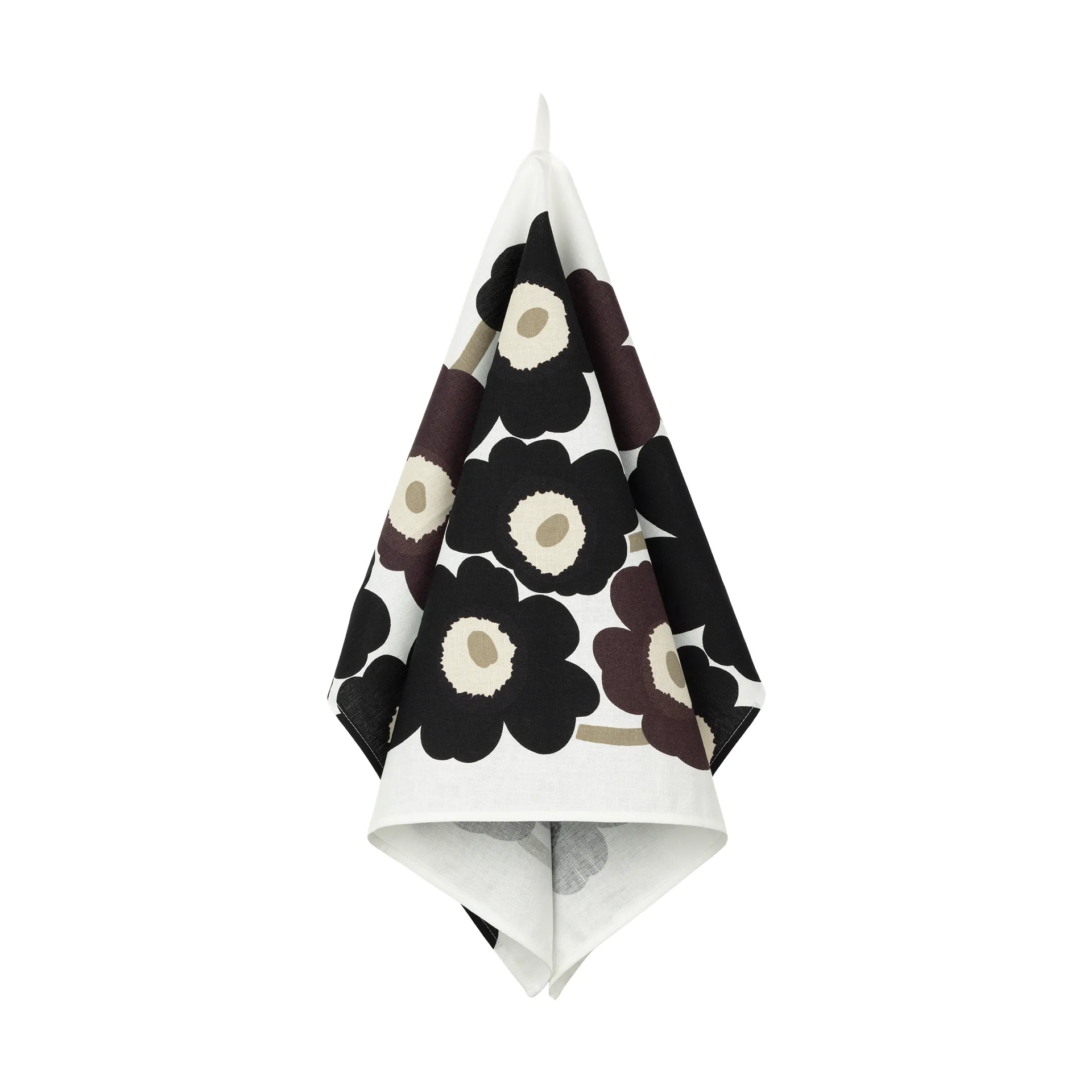 Asciugamano da cucina Unikko 47x70 cm, White-dark grey-beige Marimekko