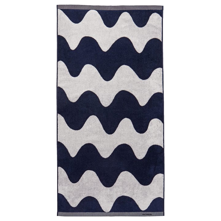 Asciugamano Lokki blu scuro-bianco - 70x140 cm - Marimekko