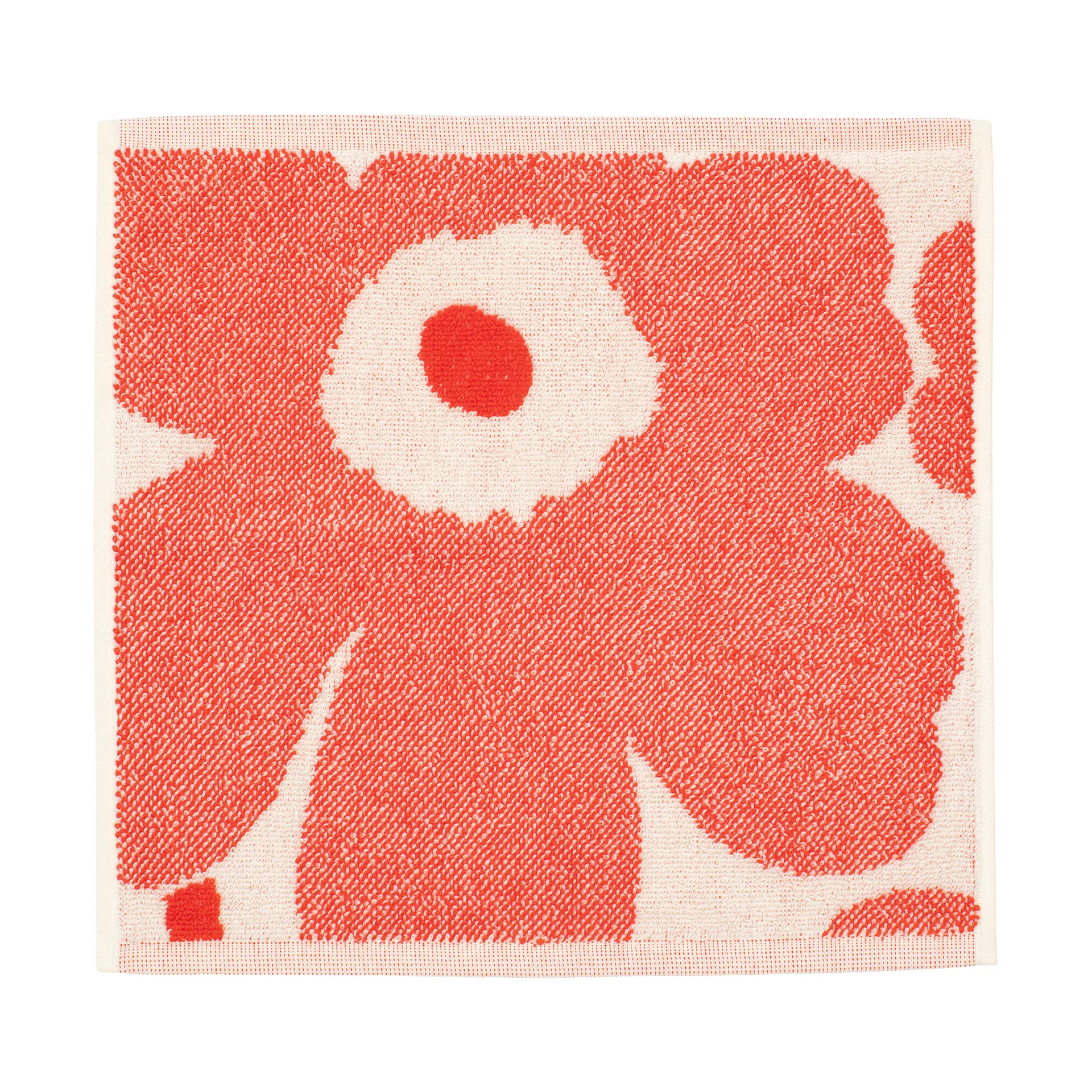 Asciugamano piccolo Marimekko Unikko 32x32 cm, Off white-orange red Marimekko