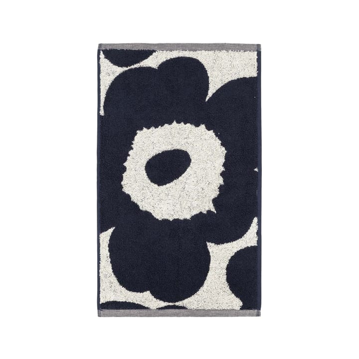 Asciugamano Unikko bianco naturale-blu scuro - 30x50 cm - Marimekko