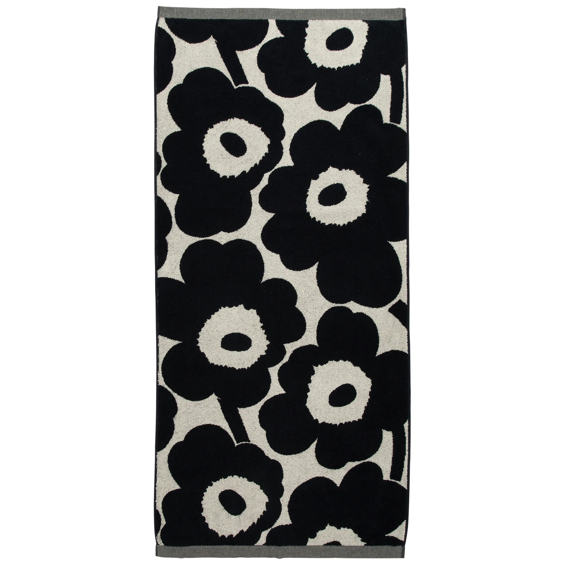 Asciugamano Unikko bianco naturale-blu scuro, 70x150 cm Marimekko