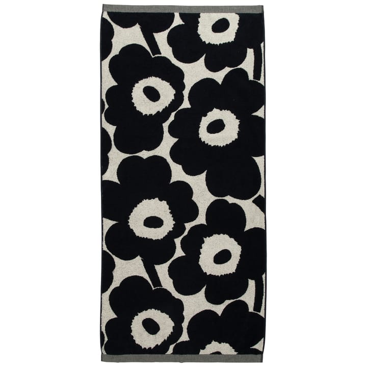 Asciugamano Unikko bianco naturale-blu scuro - 70x150 cm - Marimekko