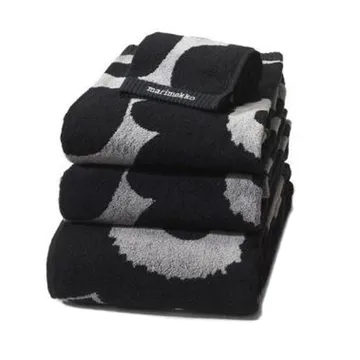 Asciugamano Unikko nero-sabbia - Marimekko