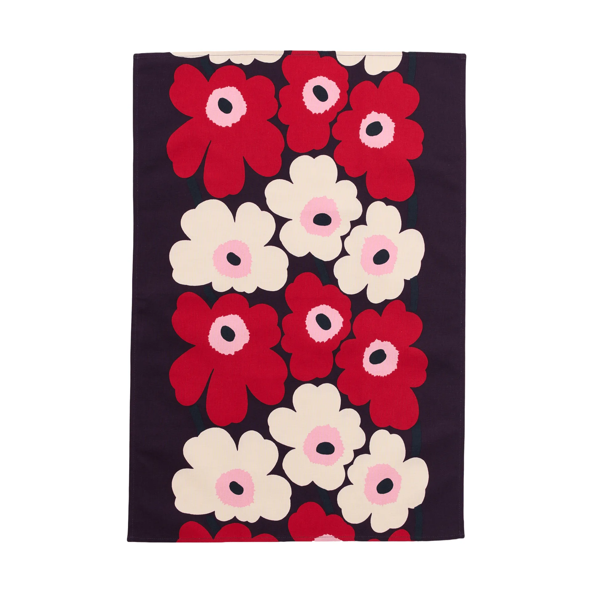 Canovaccio cucina Marimekko Unikko 47x70 cm, Plum-cranberry-off white-rose Marimekko