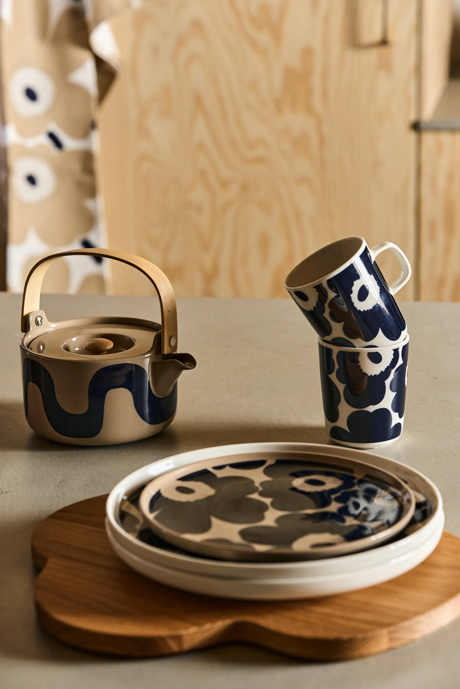 Canovaccio Pieni Unikko, Bianco sporco-beige-blu  Marimekko