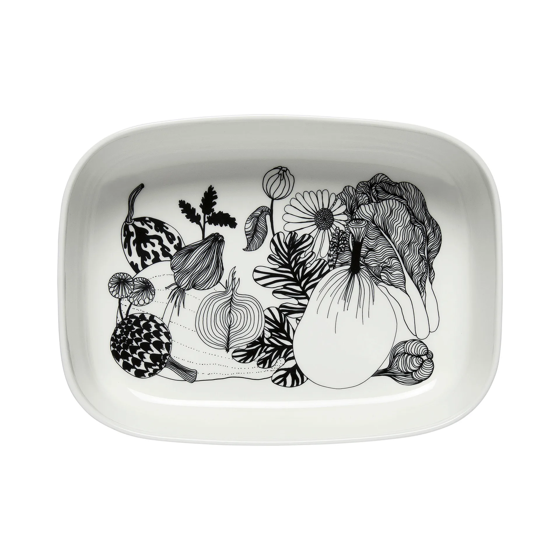 Ciotola da portata Oiva Siirtolapuutarha, Bianco-nero Marimekko