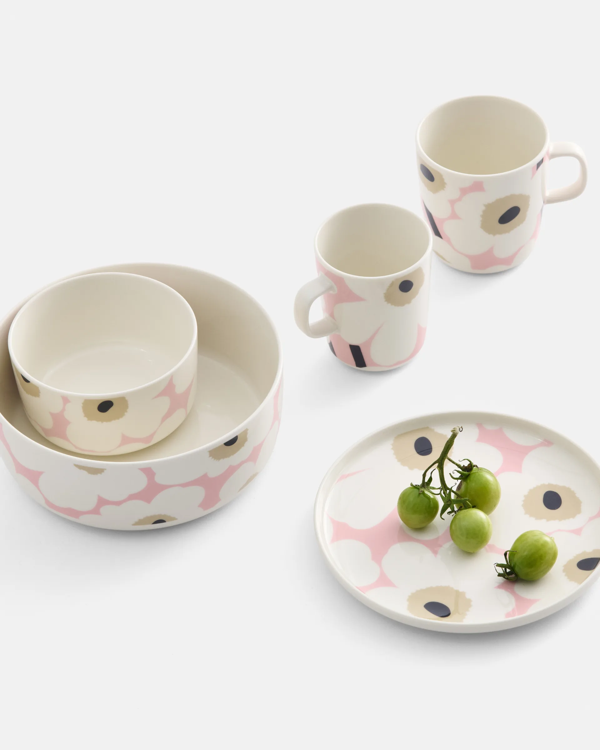Ciotola Marimekko Unikko 5 dl, Off white-pink-sand-charcoal Marimekko