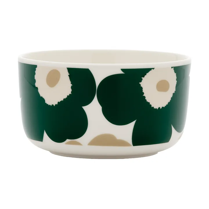 Ciotola Marimekko Unikko 5 dl - White-dark green-beige-light sand - Marimekko