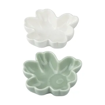 Ciotola Unikko Shape Ø11 cm 2 pezzi - Bianco-verde chiaro - Marimekko