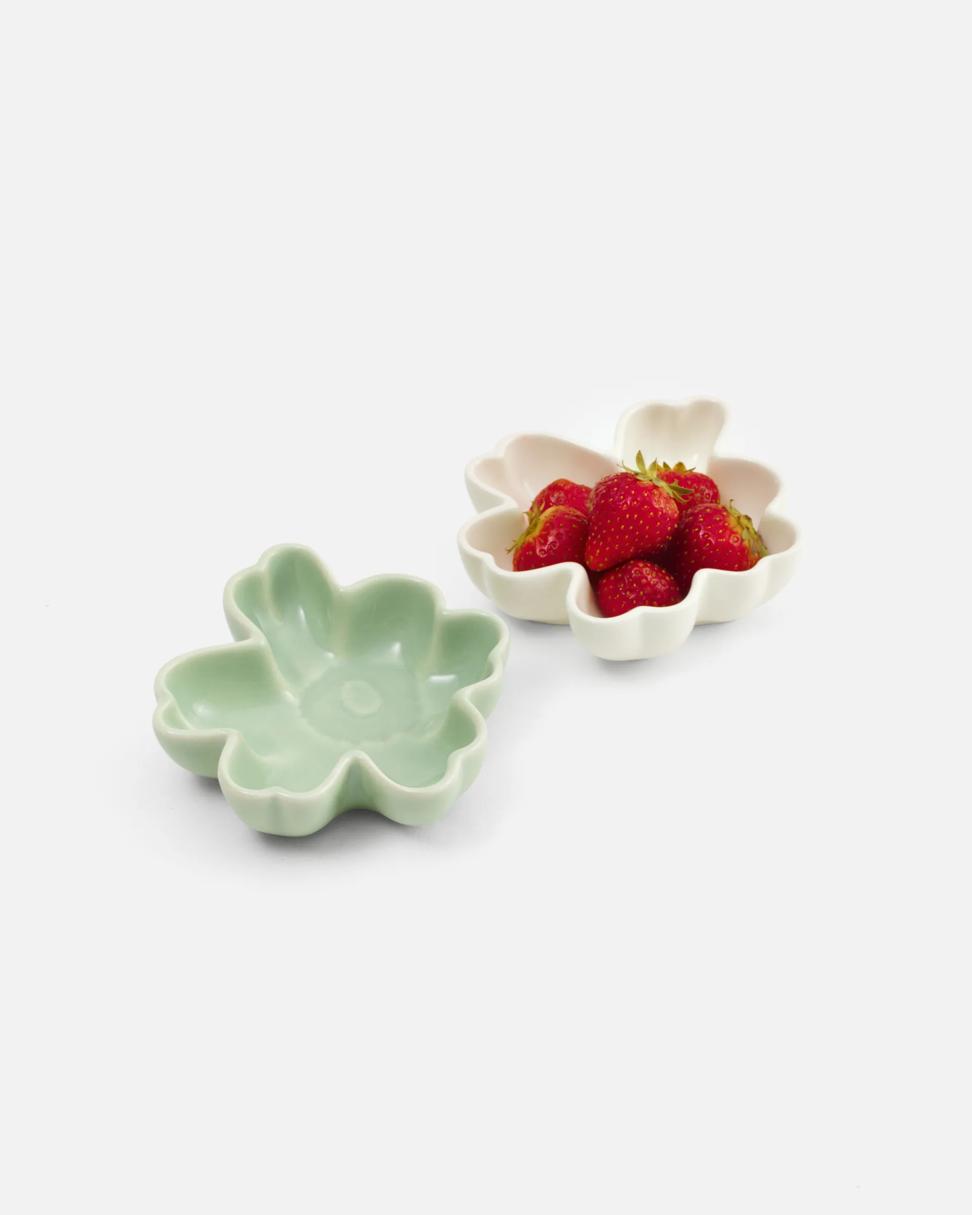 Ciotola Unikko Shape Ø11 cm 2 pezzi, Bianco-verde chiaro Marimekko