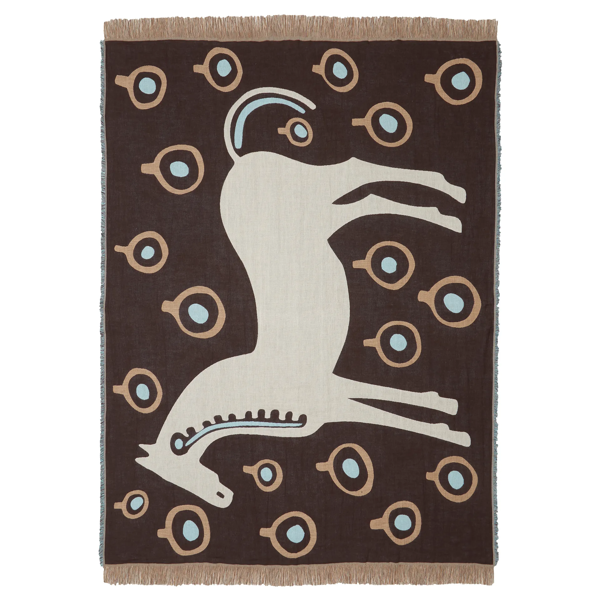 Coperta Musta Tamma 130x180 cm, Marrone-bianco-blu Marimekko