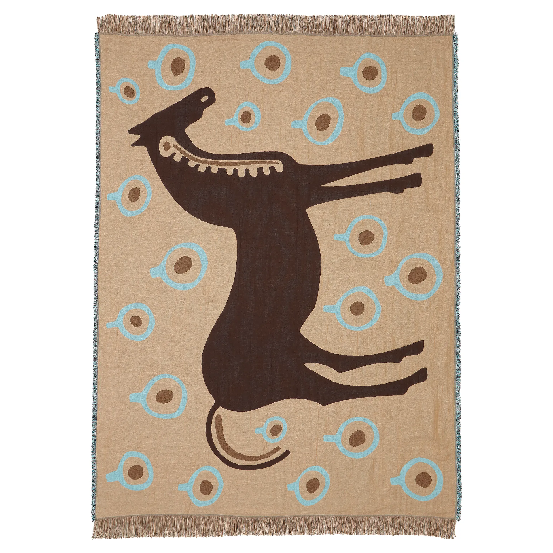 Coperta Musta Tamma 130x180 cm, Marrone-bianco-blu Marimekko