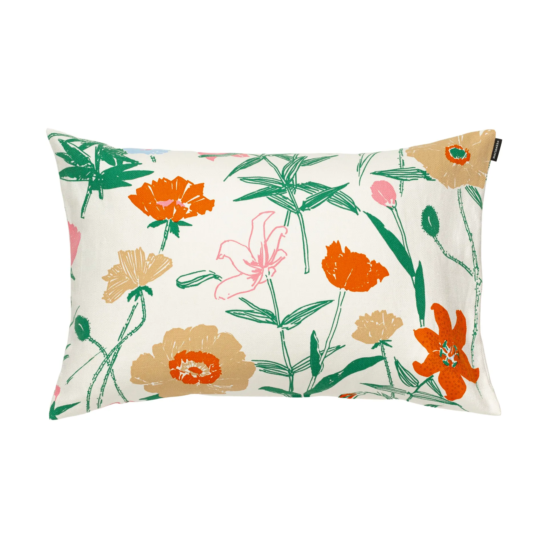 Copricuscino Perenna 40x60 cm, Bianco-Verde-Arancio-Giallo Marimekko