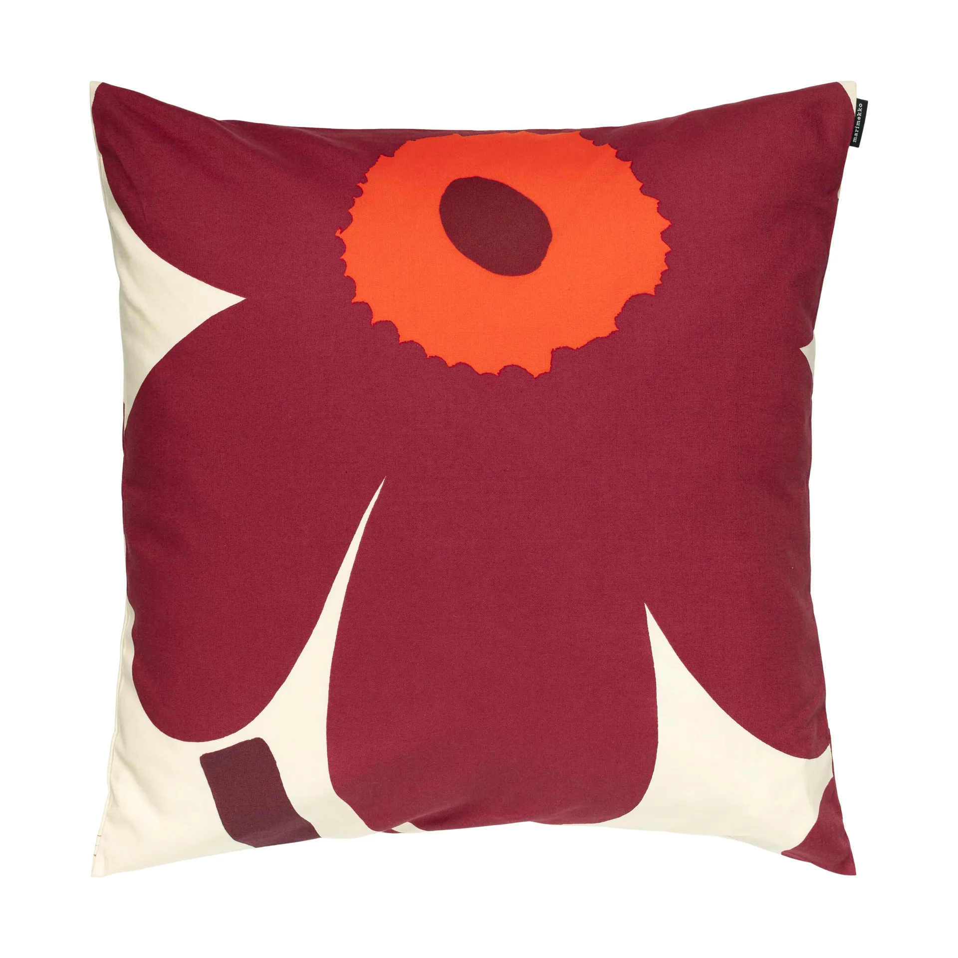 Copricuscino Unikko 50x50 cm, Vaniglia-bordeaux-rosso Marimekko