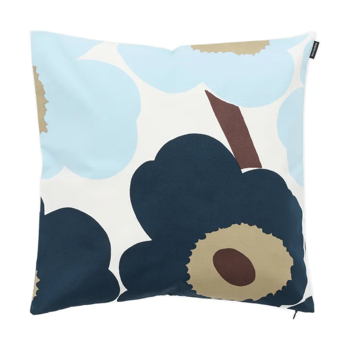 Copricuscino Unikko 50x50 cm - White-blueberry-cold blue-dark brown - Marimekko