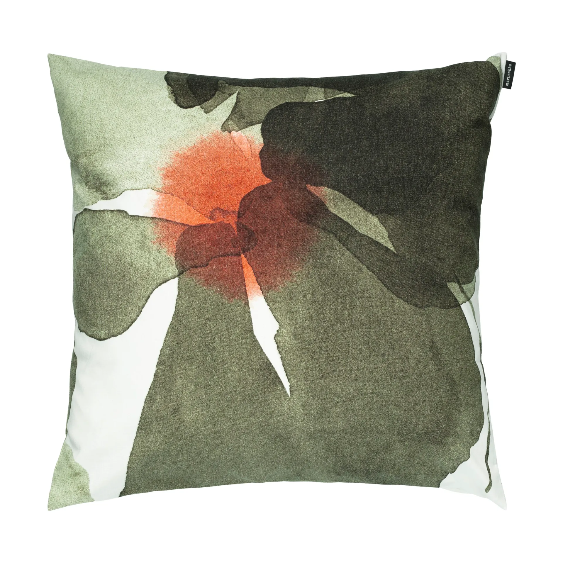 Copricuscino Valssi 50x50 cm, Bianco-verde foresta-rosso pomodoro Marimekko