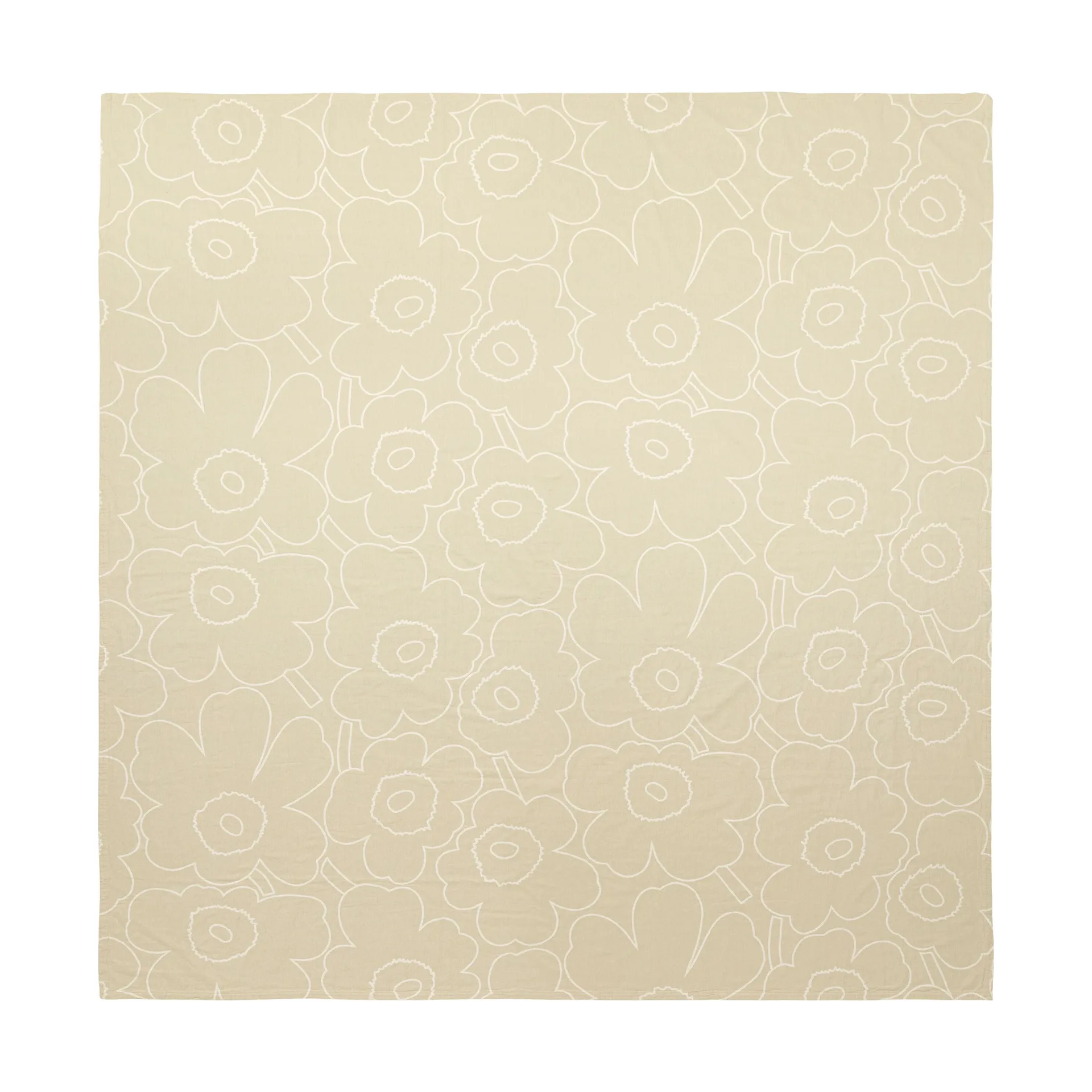 Copriletto Marimekko Piirto Unikko 260x260 cm, Ecru Marimekko