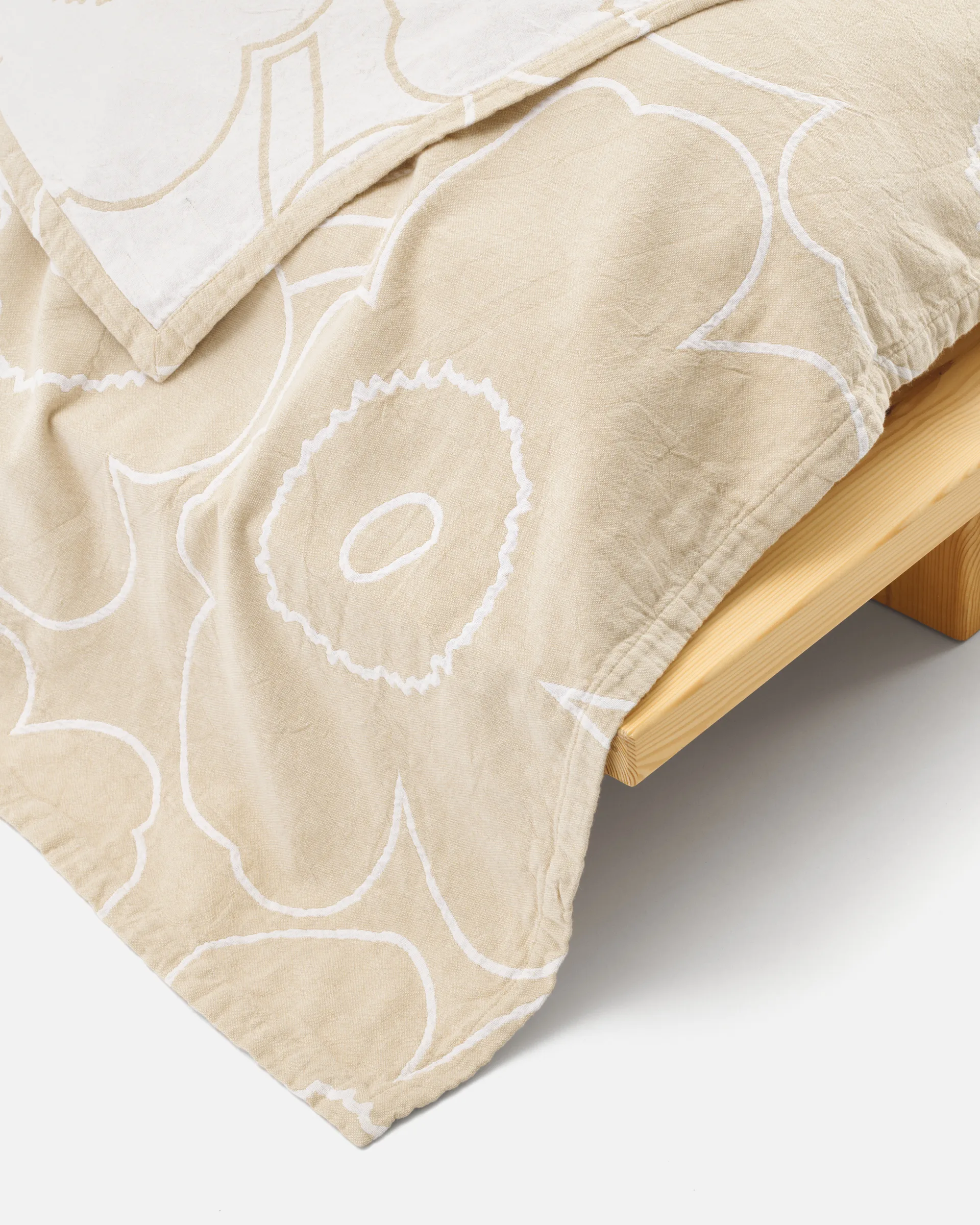 Copriletto Marimekko Piirto Unikko 260x260 cm, Ecru Marimekko