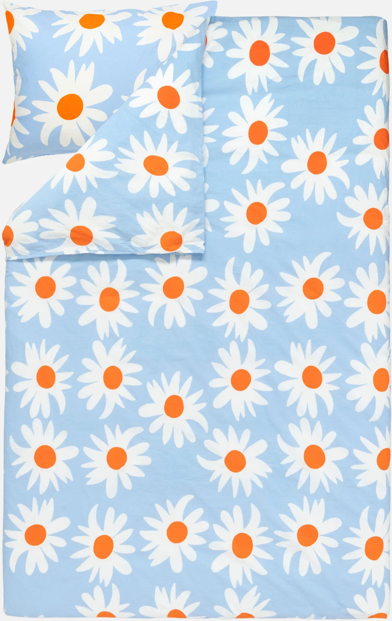 Copripiumino Rakastaa ei rakasta 150x210 cm, Arancio-Off-white-Azzurro Marimekko