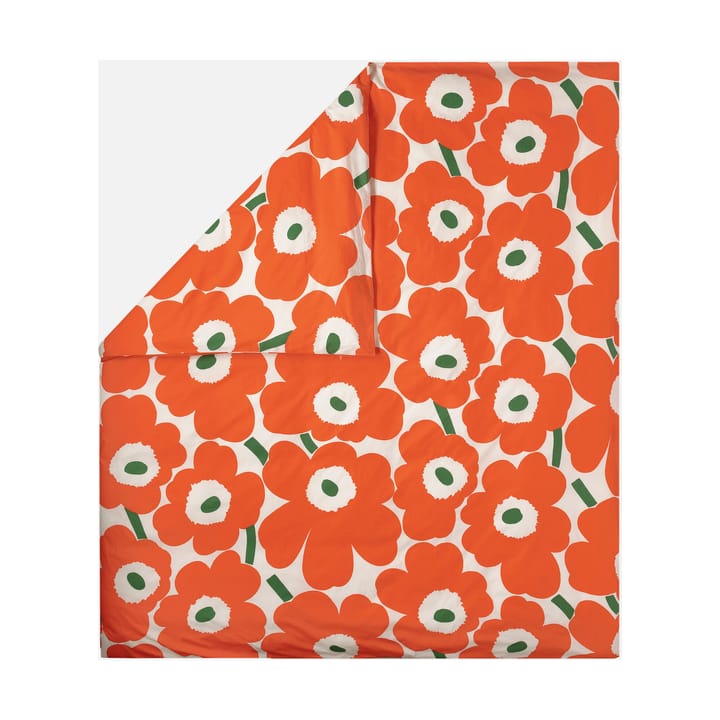 Copripiumino Unikko 220x240 cm, Avorio-arancione-verde Marimekko