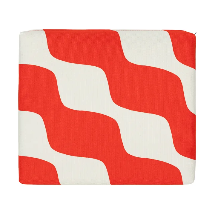 Cuscino per seduta Taifuuni - Bianco naturale, arancione rosso, 40x35 cm - Marimekko