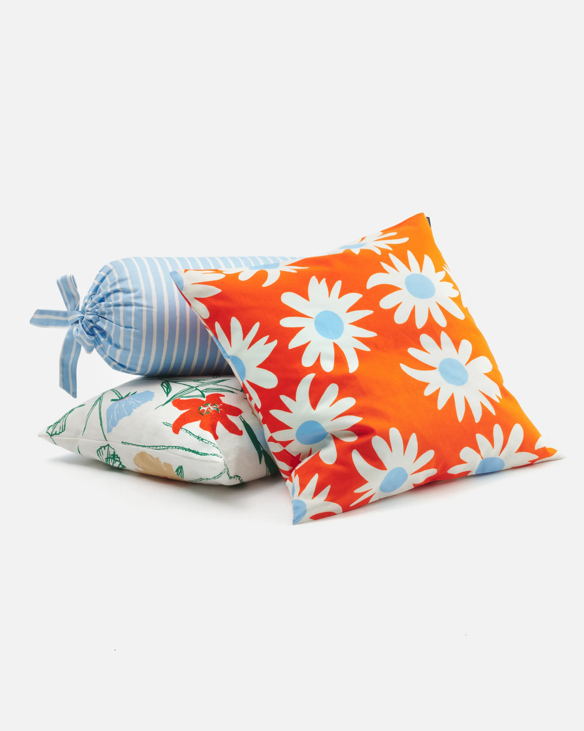 Cuscino tubolare piccolo Ø19x54 cm, Azzurro-Bianco Marimekko