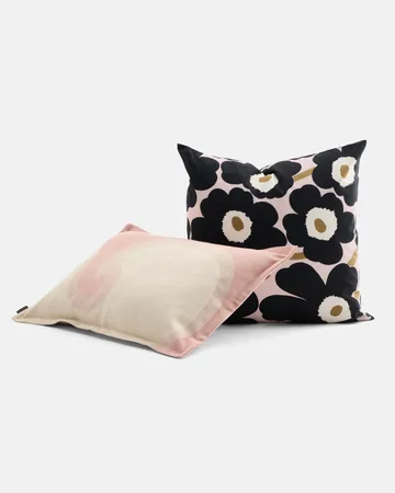 Federa cuscino Marimekko Pieni Unikko 50x50 cm - Pink-charcoal-light brown - Marimekko