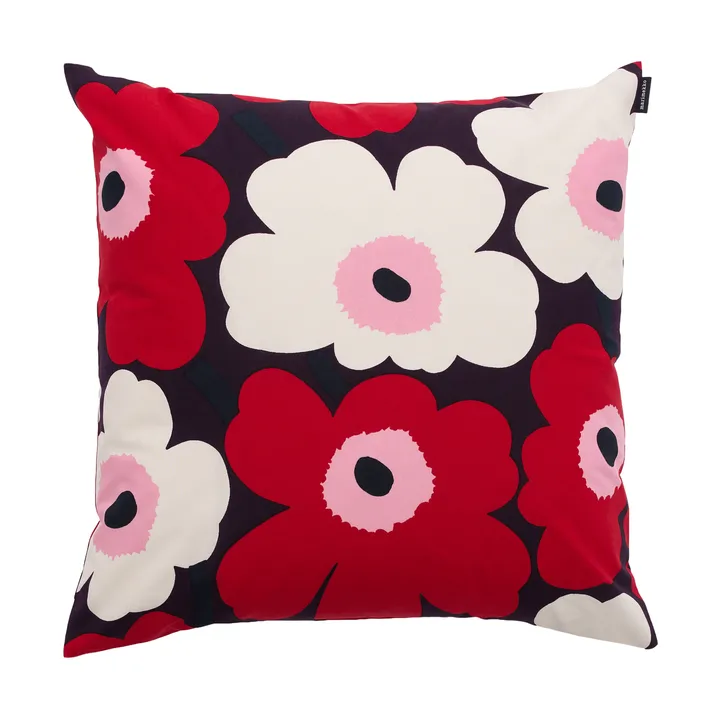 Federa cuscino Marimekko Pieni Unikko 50x50 cm - Plum-cranberry-off white-rose - Marimekko