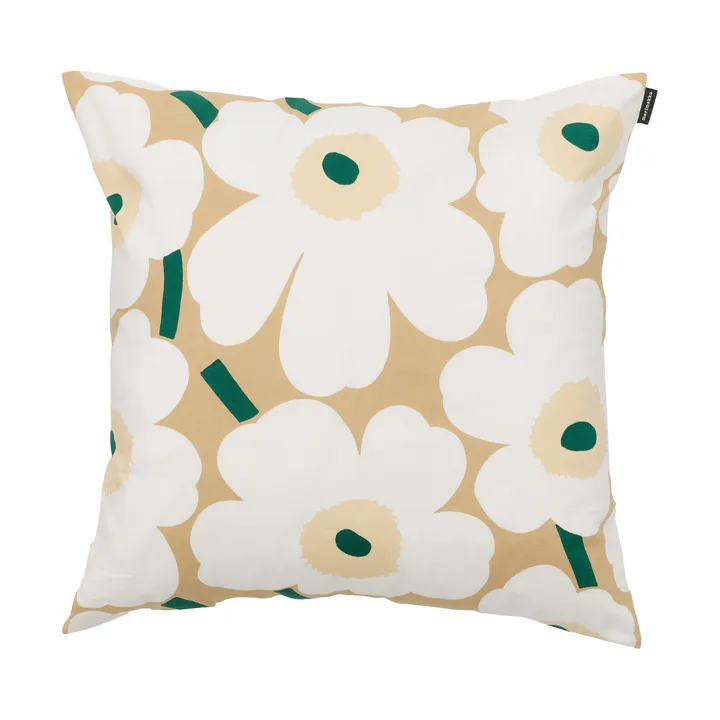 Federa cuscino Marimekko Pieni Unikko 50x50 cm - Sand-white-hay-emerald - Marimekko