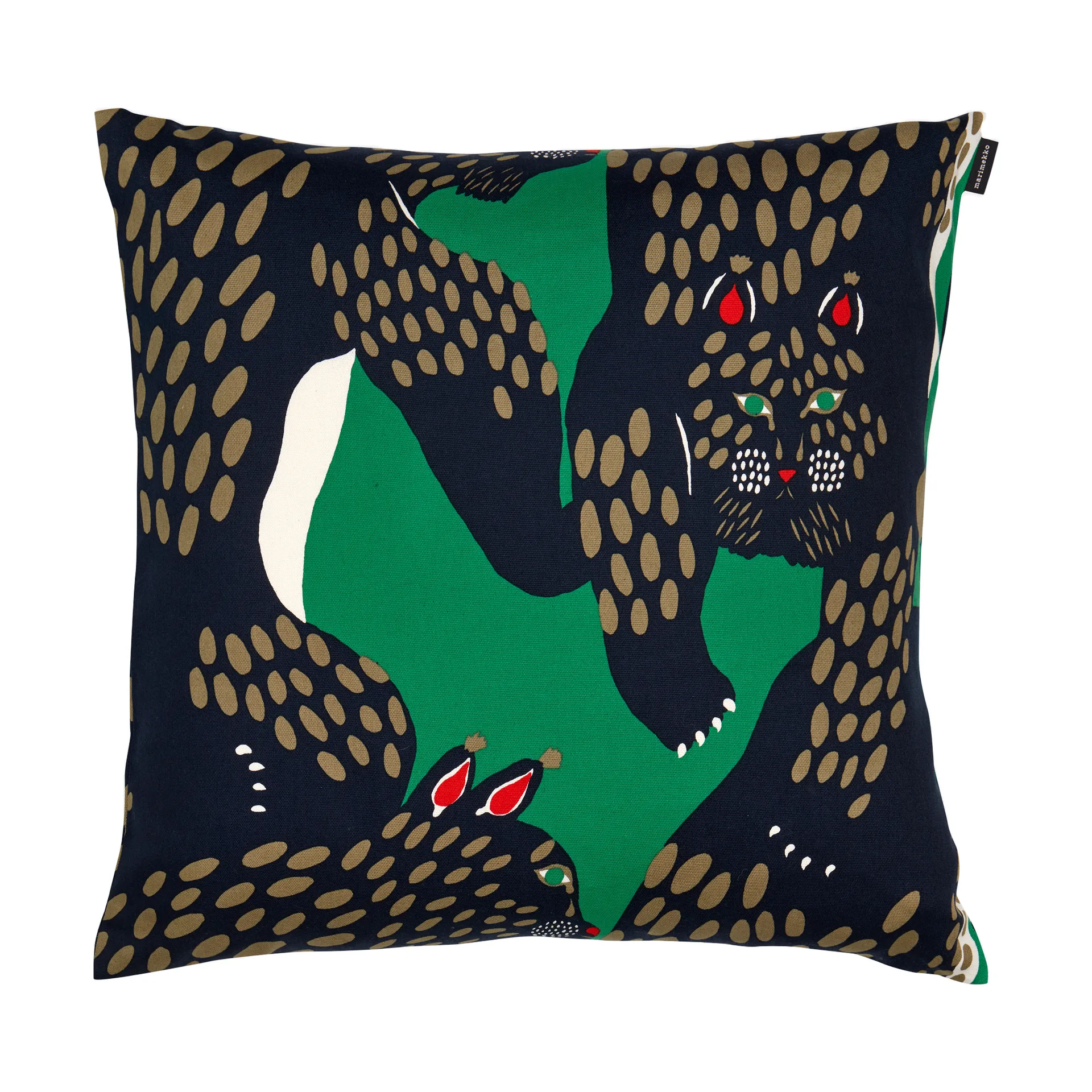 Federa Pieni Ilves 50x50 cm, Green-off white-dark blue Marimekko