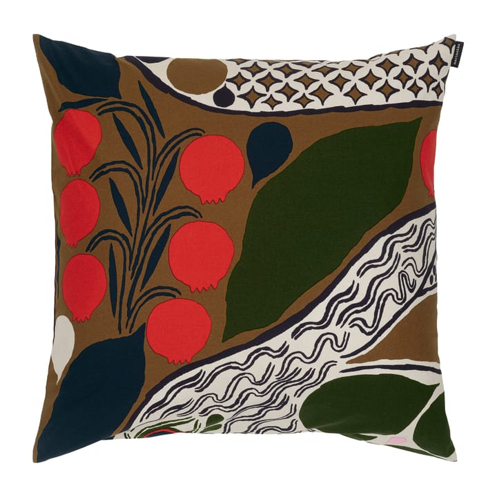 Federa Rusakko 50x50 cm, marrone-blu scuro-rosso Marimekko