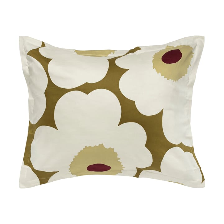 Federa Unikko in raso 50x60 cm - Green umber-cream - Marimekko