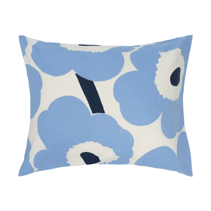 Federe in jersey Unikko - Off white, azzurro chiaro, blu navy, 50x60 cm - Marimekko