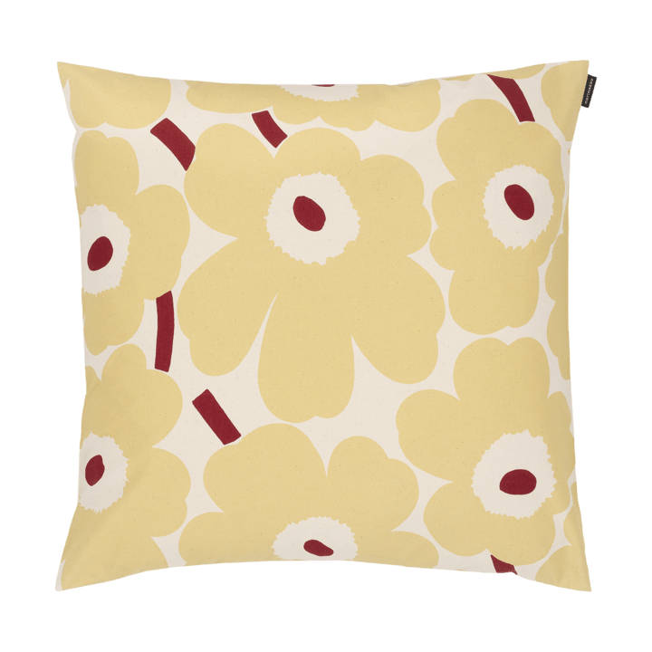 Fodera per cuscino Pieni Unikko 50x50 cm - Cotton-butter yellow-red - Marimekko