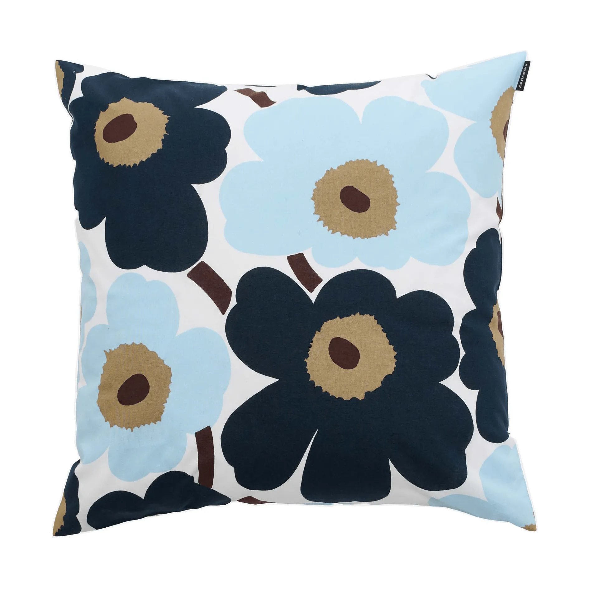 Fodera per cuscino Pieni Unikko 50x50 cm, White-blueberry-cold blue-dark brown Marimekko