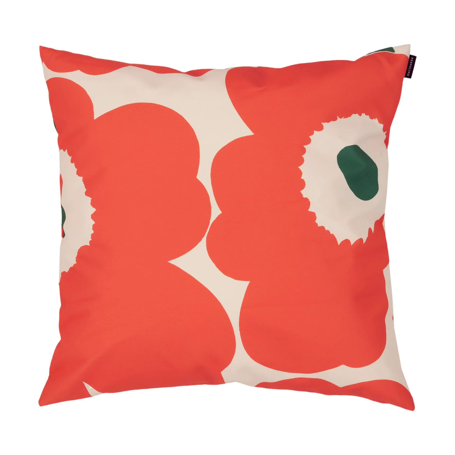 Fodera per cuscino Unikko in poliestere 50x50 cm, Cotone-arancione-verde Marimekko