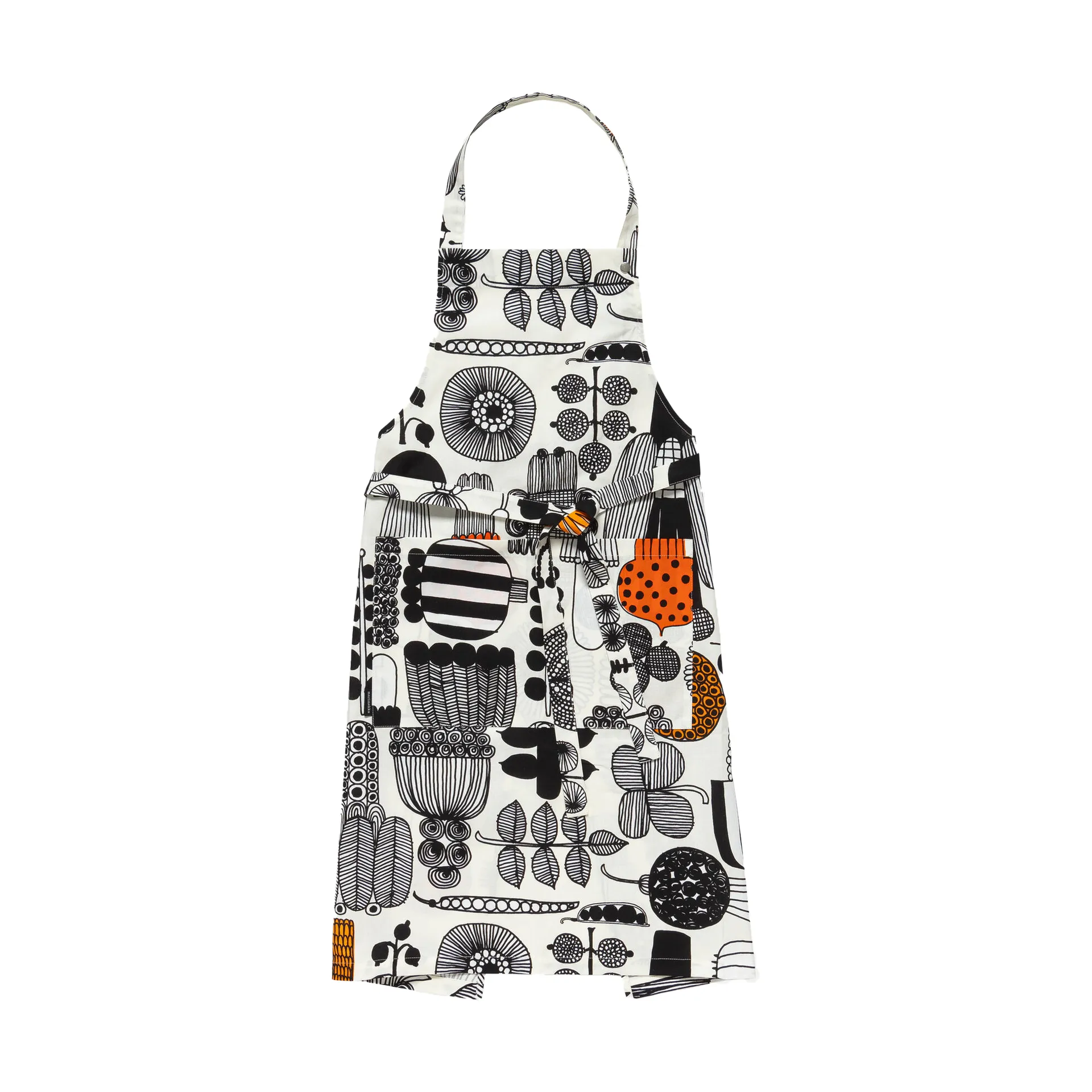 Grembiule Puutarhurin parhaat, Bianco-nero-Arancio Marimekko