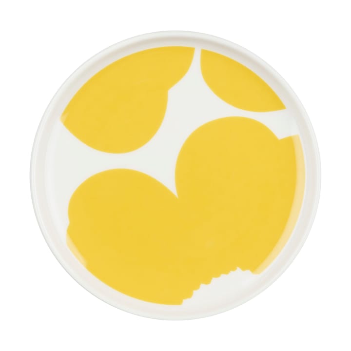 Iso Unikko piatto Ø13,5 cm - Bianco-giallo primavera - Marimekko