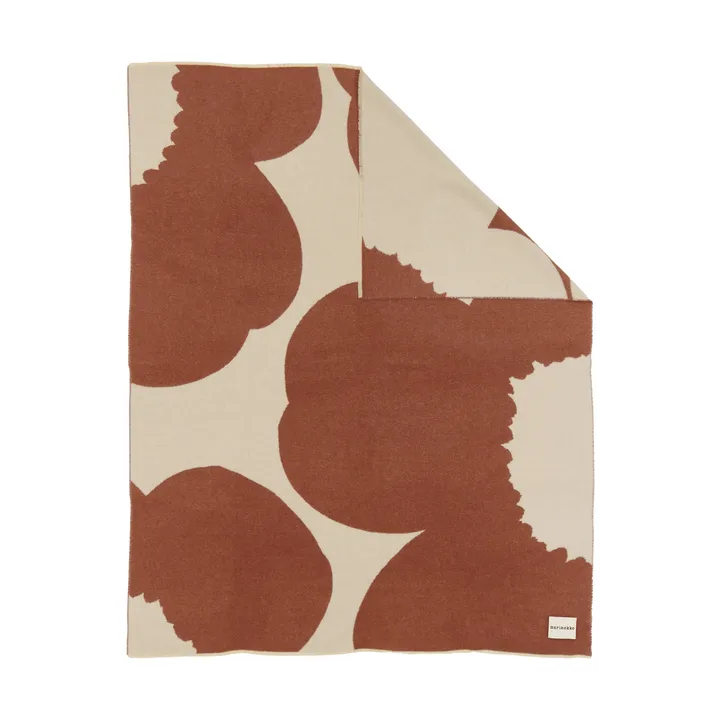 Iso Unikko plaid - Off white-chestnut, 130x170 cm - Marimekko