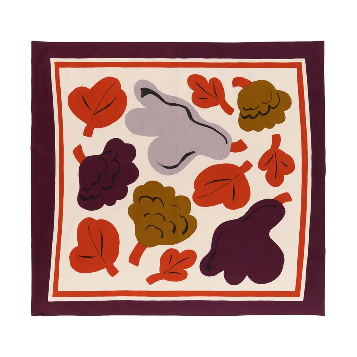 Kukasta Kukkaan panca - Hay-plum-bronze-terracotta, 140x140 cm - Marimekko
