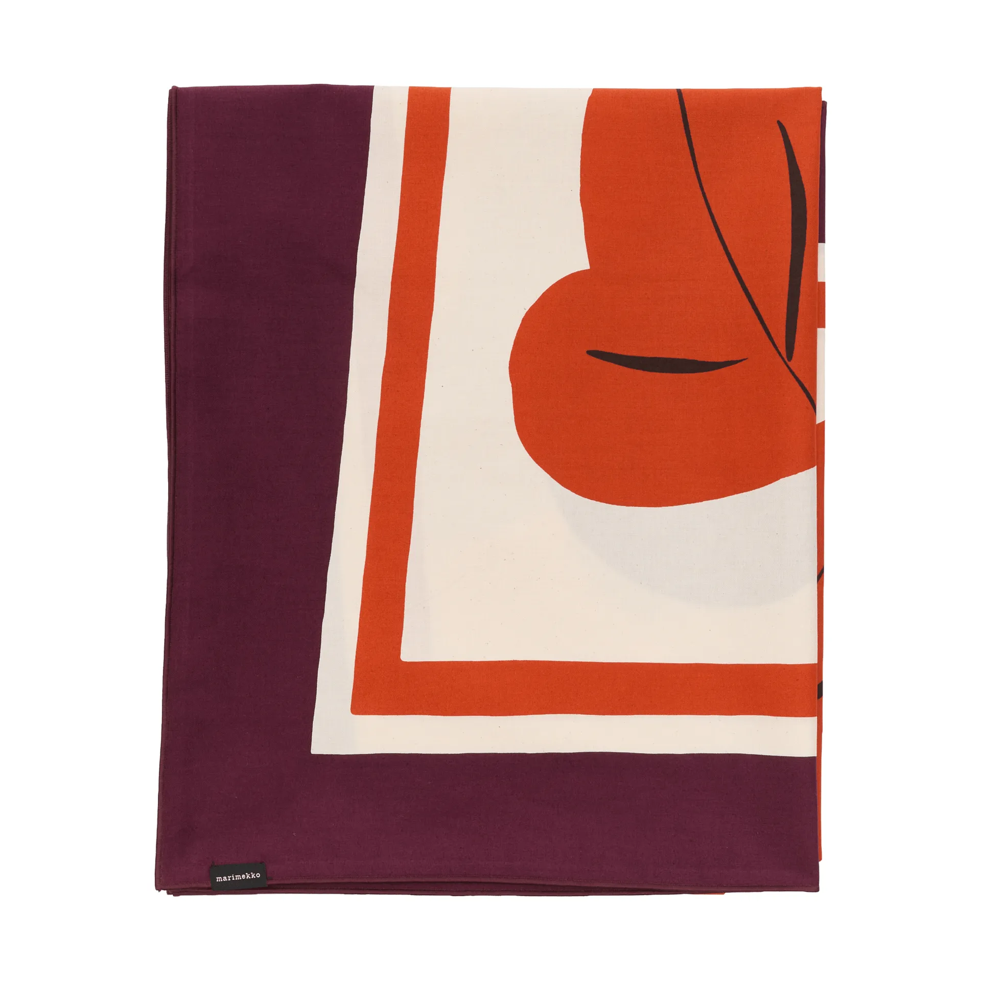 Kukasta Kukkaan panca, Hay-plum-bronze-terracotta, 140x140 cm Marimekko