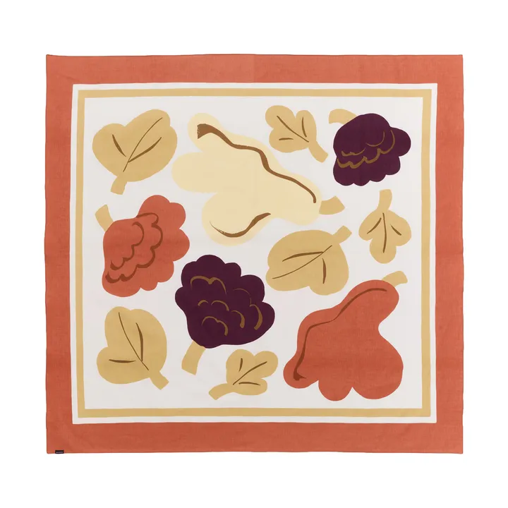 Kukasta Kukkaan panca - White-terrac-ochre-plum, 140x140 cm - Marimekko