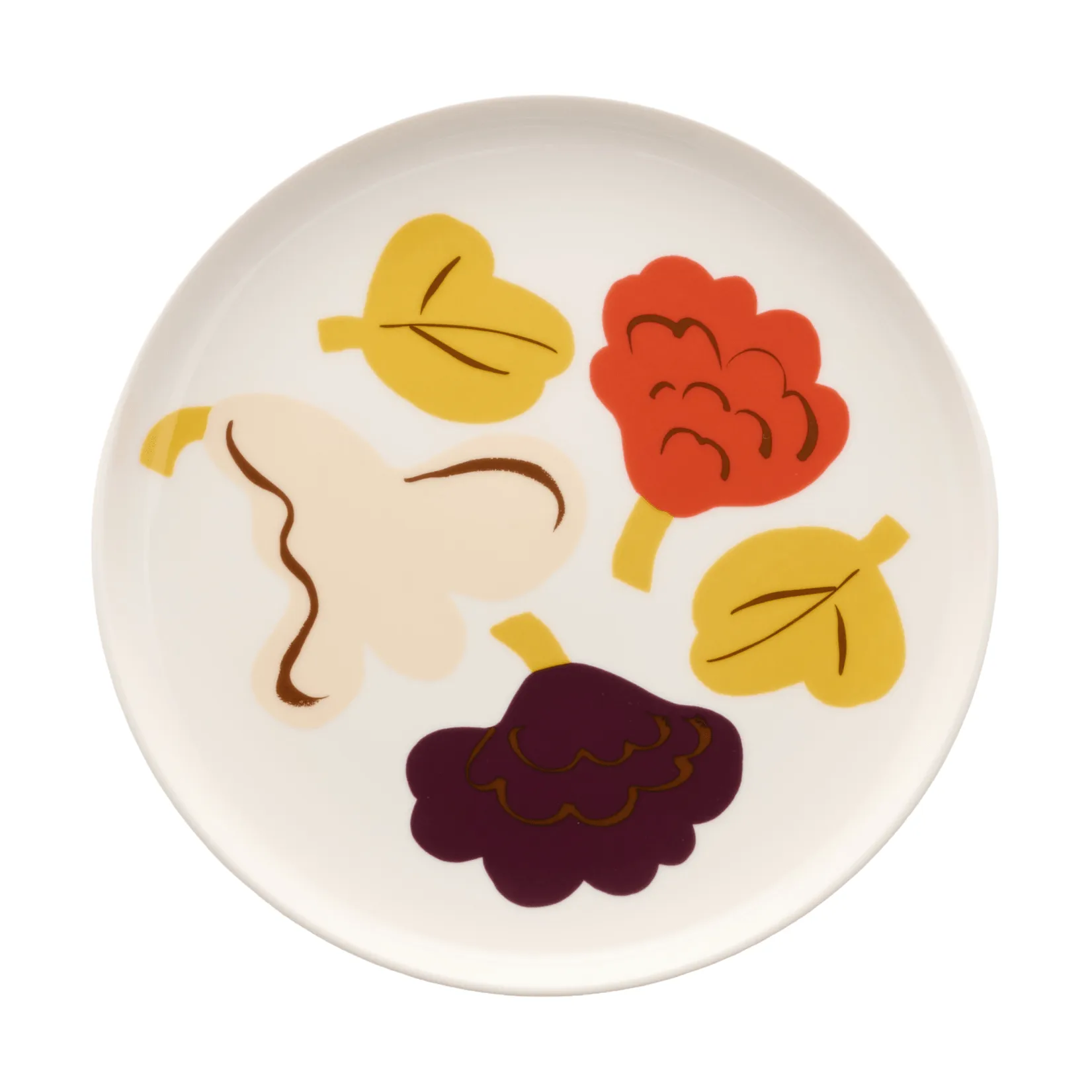 Kukasta Kukkaan piatto piano, White-vanilla-terrac-plum, Ø20 cm Marimekko