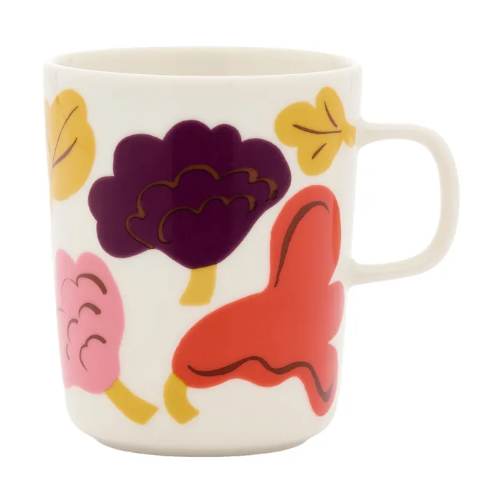 Kukasta Kukkaan tazza - White-pink-terrac-plum, 25 cl - Marimekko