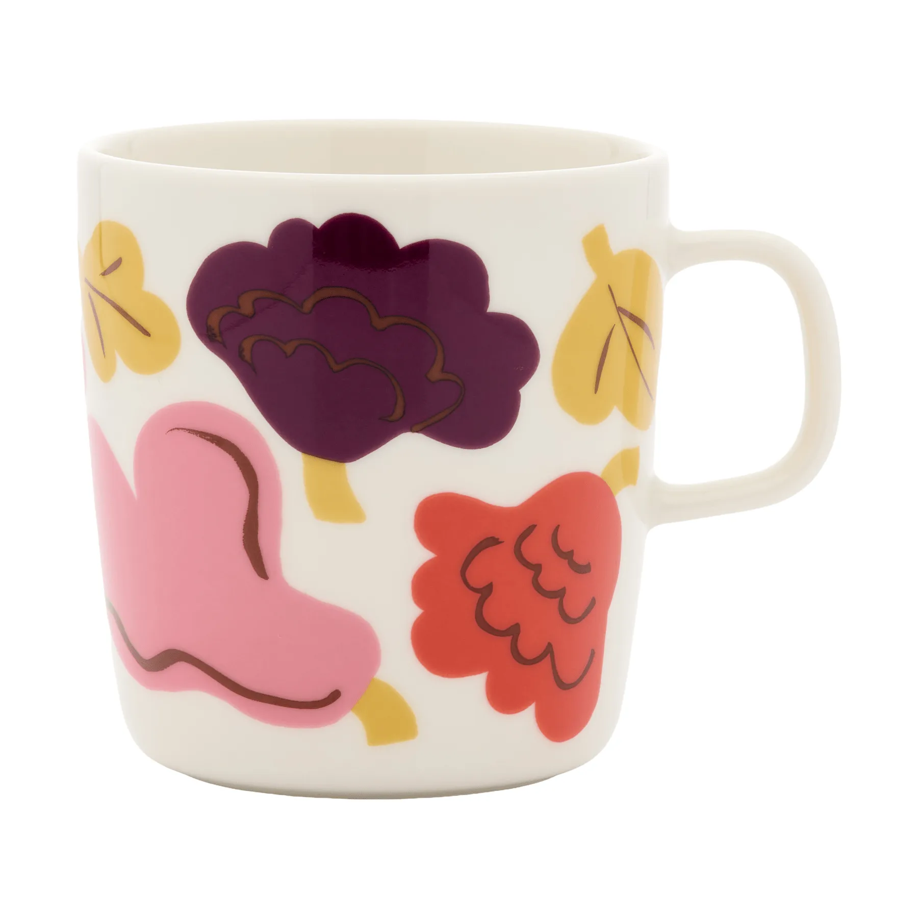 Kukasta Kukkaan tazza, White-pink-terrac-plum, 40 cl Marimekko
