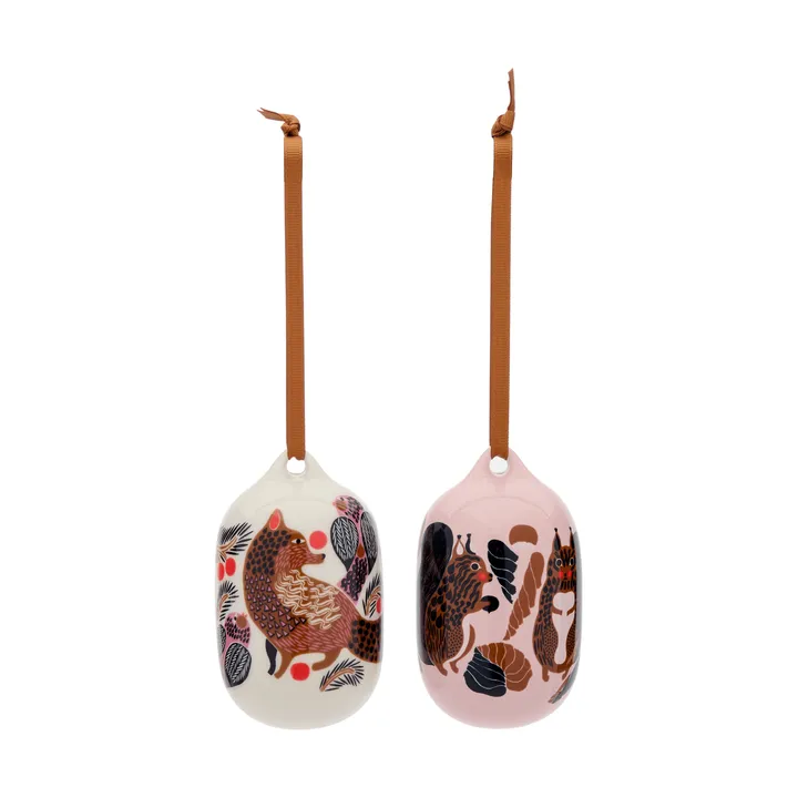 Kurre Ketunmarja pendente decorativo - Pink-white-multicolour, 2 pezzi - Marimekko