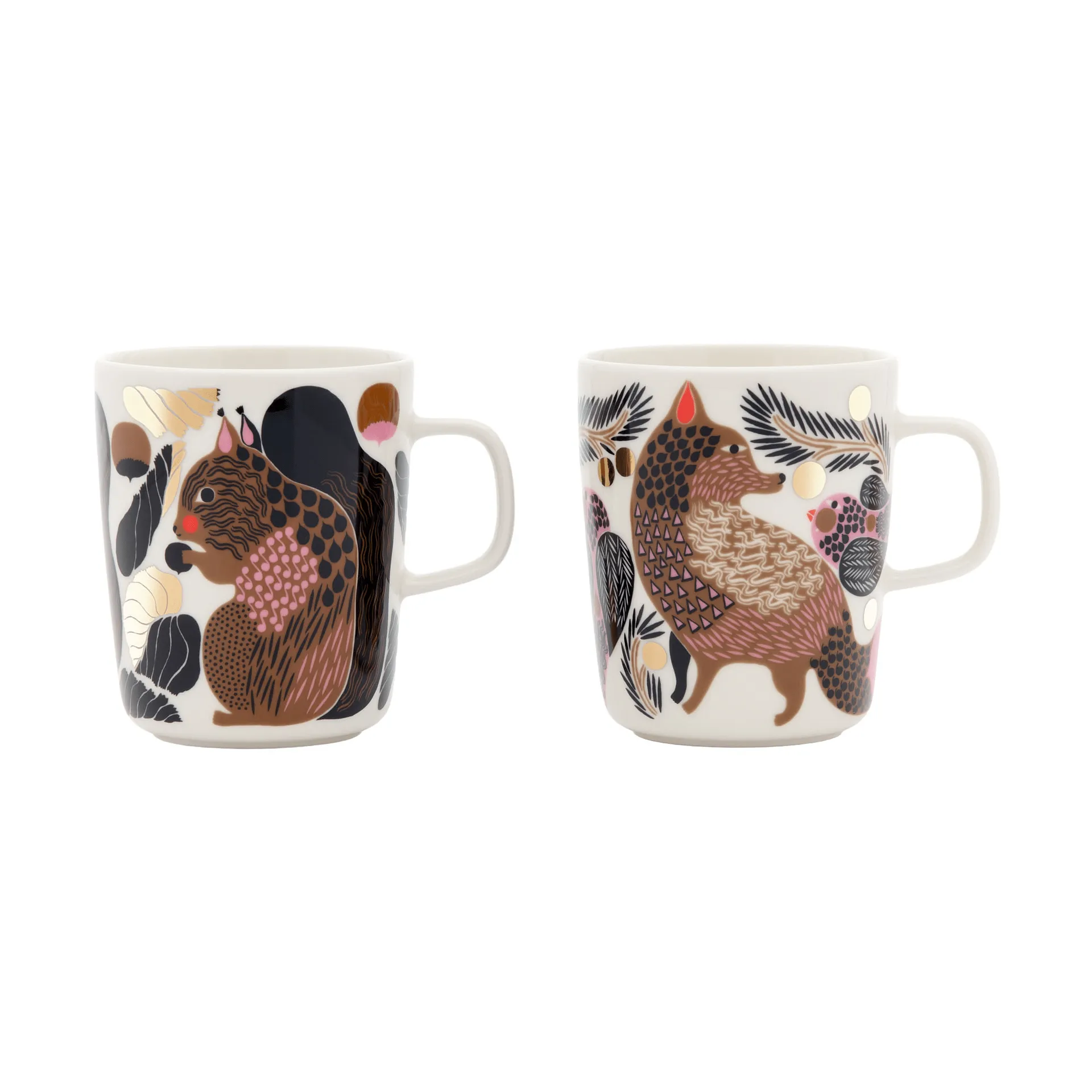 Kurre Ketunmarja tazza, White-multicolour-gold, 25 cl, 2-pack Marimekko