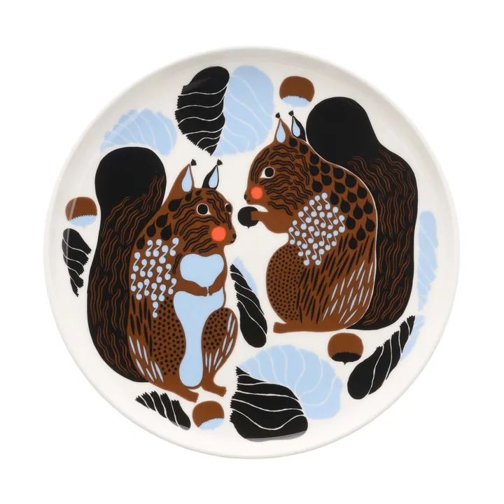 Kurre piatto - White-brown-black-light blue - Marimekko