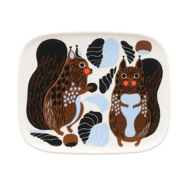 Kurre piatto - White-brown-black-light blue - Marimekko